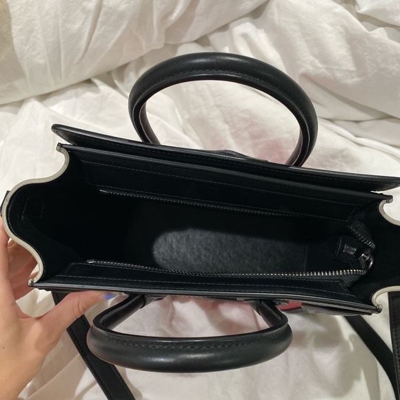 Celine mini nano luggage tote bag magenta black and grey - Picture 11 of 12